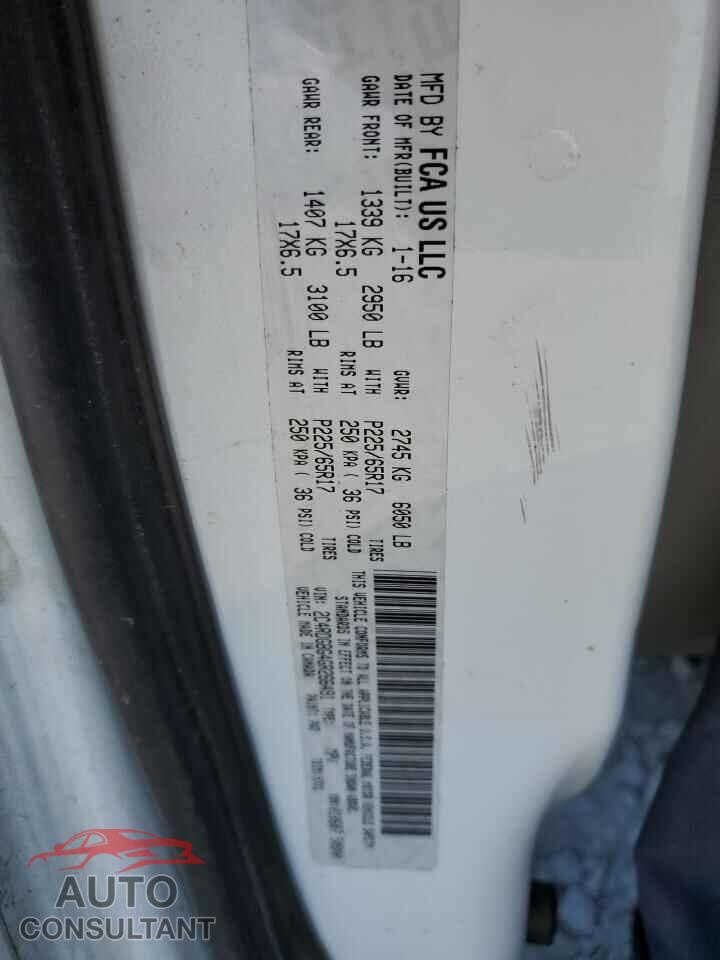 DODGE CARAVAN 2016 - 2C4RDGBG4GR266491
