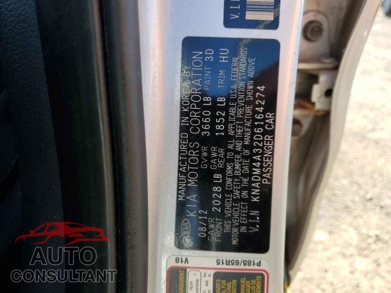 KIA RIO 2013 - KNADM4A32D6164274