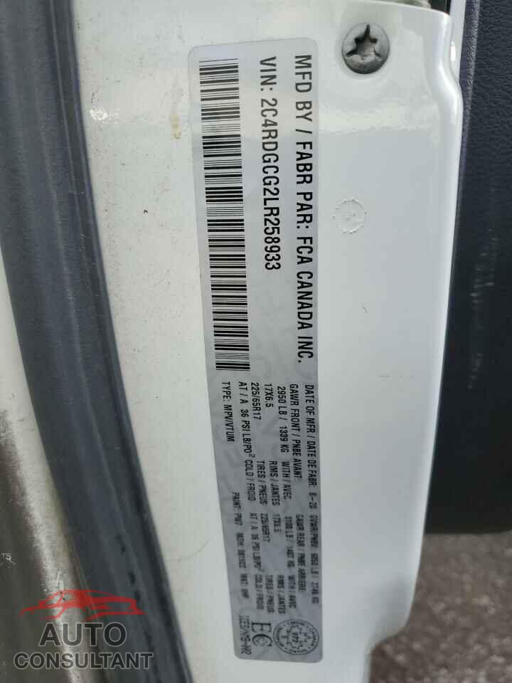 DODGE CARAVAN 2020 - 2C4RDGCG2LR258933