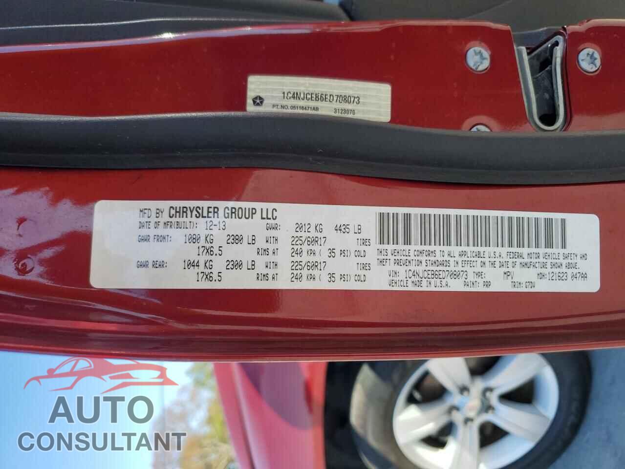 JEEP COMPASS 2014 - 1C4NJCEB6ED708073