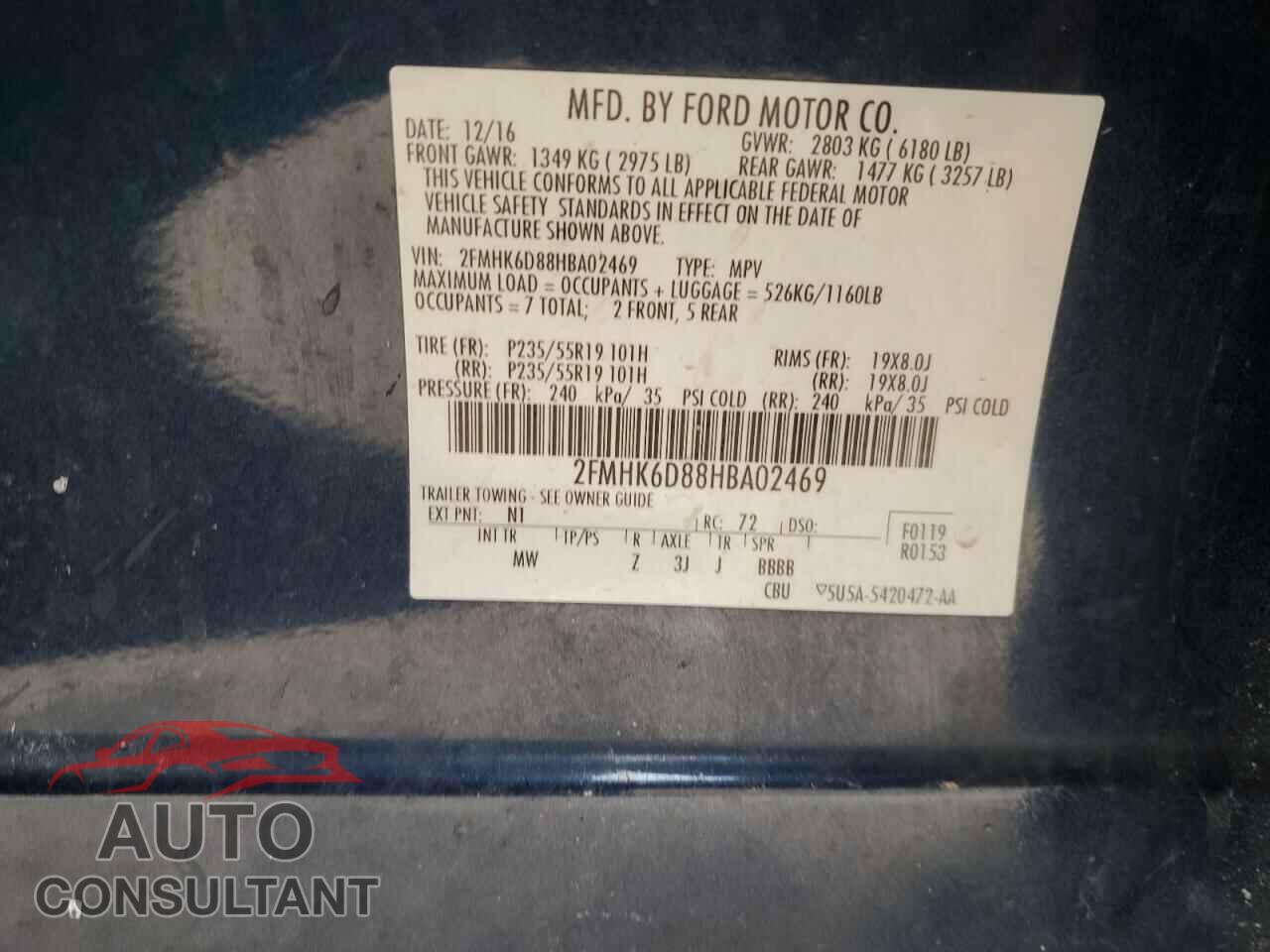 FORD FLEX 2017 - 2FMHK6D88HBA02469
