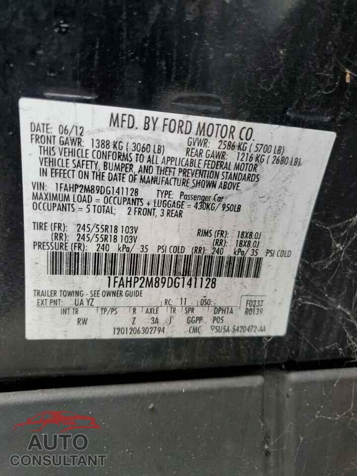 FORD TAURUS 2013 - 1FAHP2M89DG141128