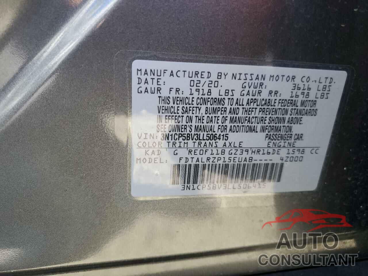 NISSAN KICKS 2020 - 3N1CP5BV3LL506415