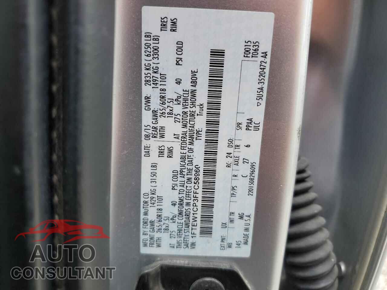 FORD F-150 2015 - 1FTEW1CP3FFC58960