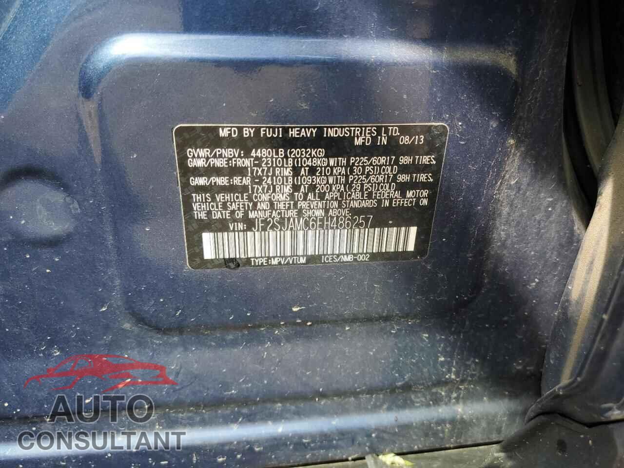 SUBARU FORESTER 2014 - JF2SJAMC6EH486257