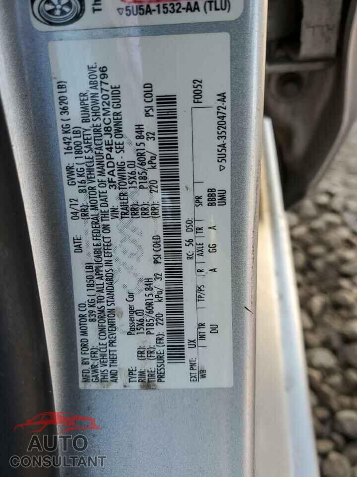 FORD FIESTA 2012 - 3FADP4EJ8CM207796