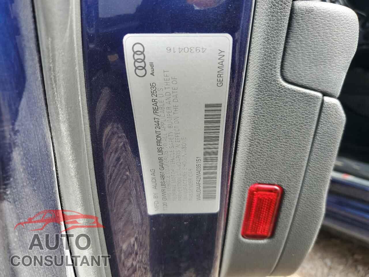 AUDI A4 2021 - WAUDAAF42MA035151