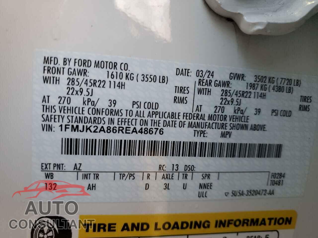 FORD EXPEDITION 2024 - 1FMJK2A86REA48676
