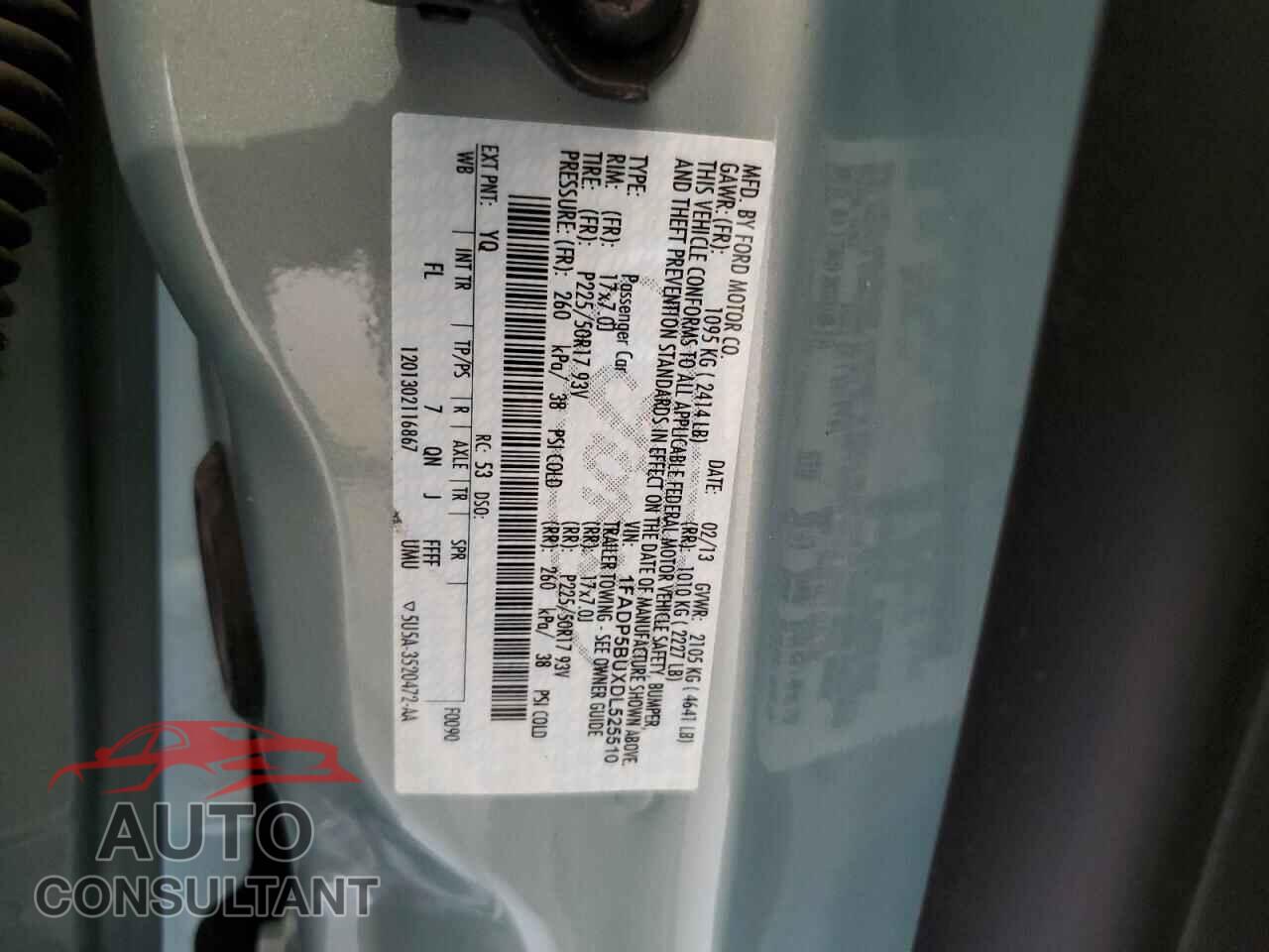 FORD CMAX 2013 - 1FADP5BUXDL525510
