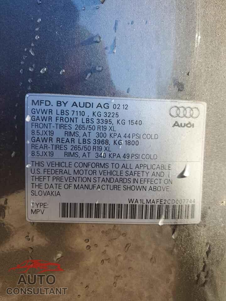 AUDI Q7 2012 - WA1LMAFE2CD007744