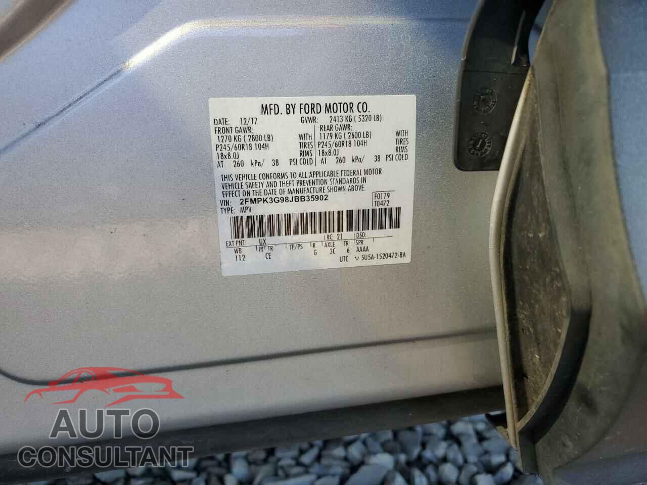 FORD EDGE 2018 - 2FMPK3G98JBB35902
