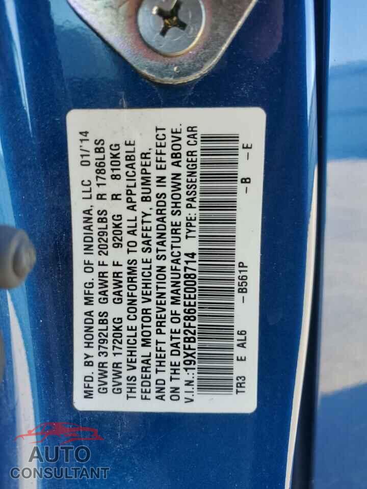 HONDA CIVIC 2014 - 19XFB2F86EE008714