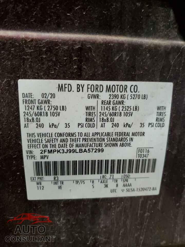 FORD EDGE 2020 - 2FMPK3J99LBA57299