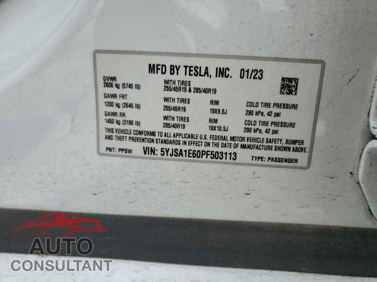 TESLA MODEL S 2023 - 5YJSA1E60PF503113