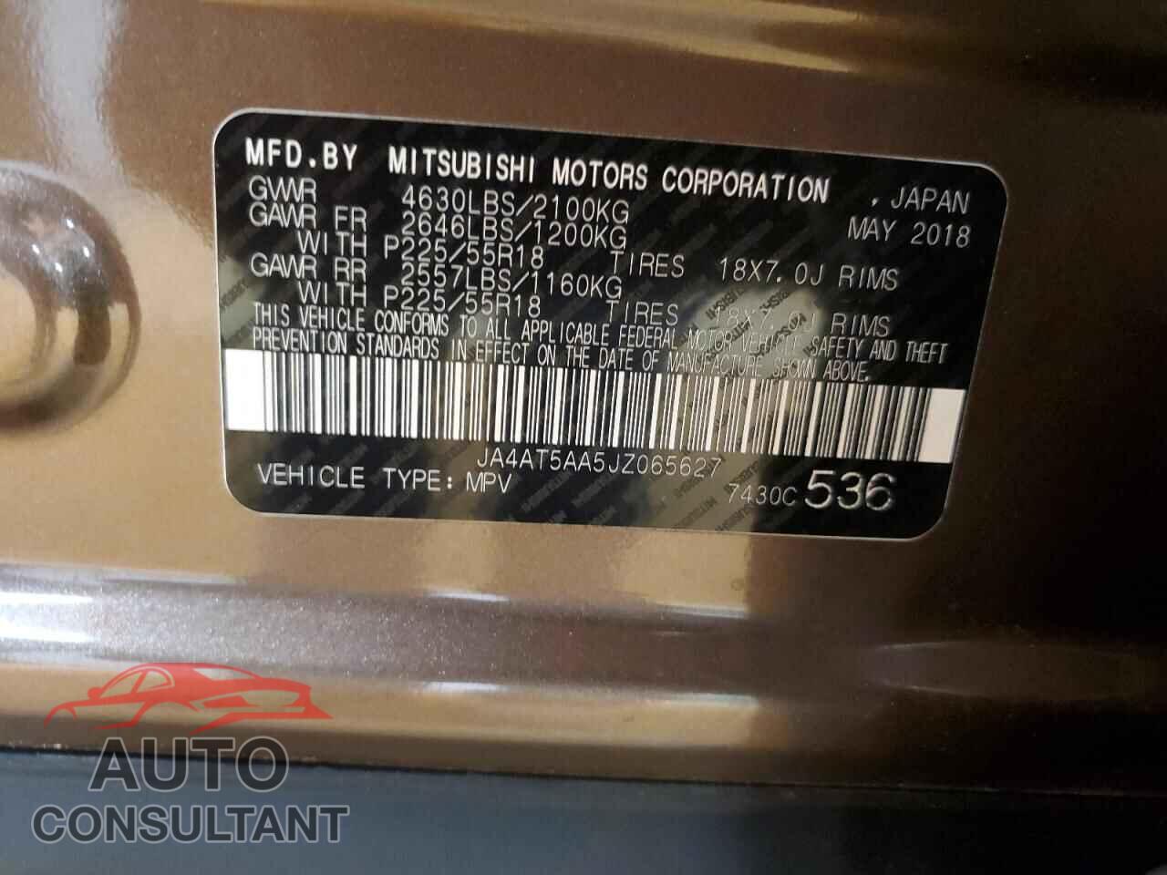 MITSUBISHI ECLIPSE 2018 - JA4AT5AA5JZ065627