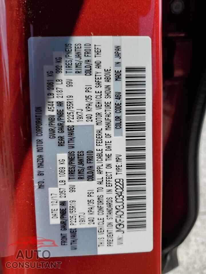 MAZDA CX-5 2018 - JM3KFACM3J0340229
