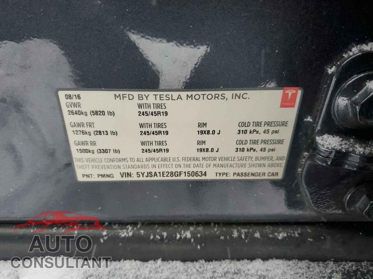 TESLA MODEL S 2016 - 5YJSA1E28GF150634