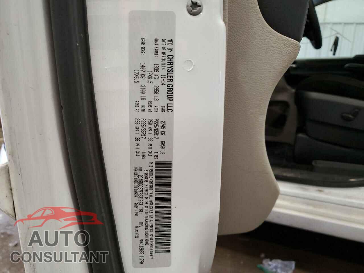 DODGE CARAVAN 2015 - 2C4RDGCG7FR631663