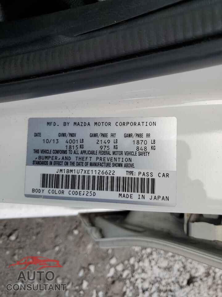 MAZDA 3 2014 - JM1BM1U7XE1126622
