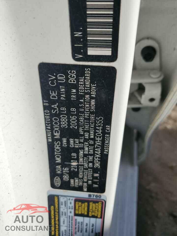 KIA FORTE 2017 - 3KPFK4A7XHE044355