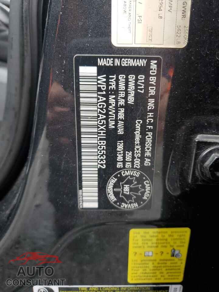 PORSCHE MACAN 2017 - WP1AG2A5XHLB55332