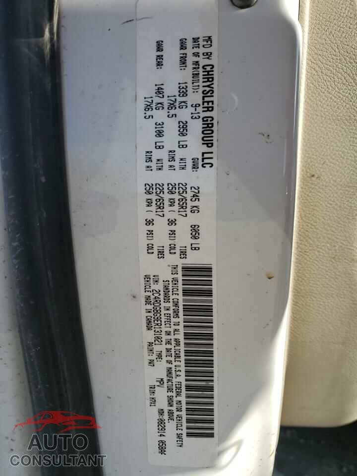 DODGE CARAVAN 2014 - 2C4RDGBG9ER131021