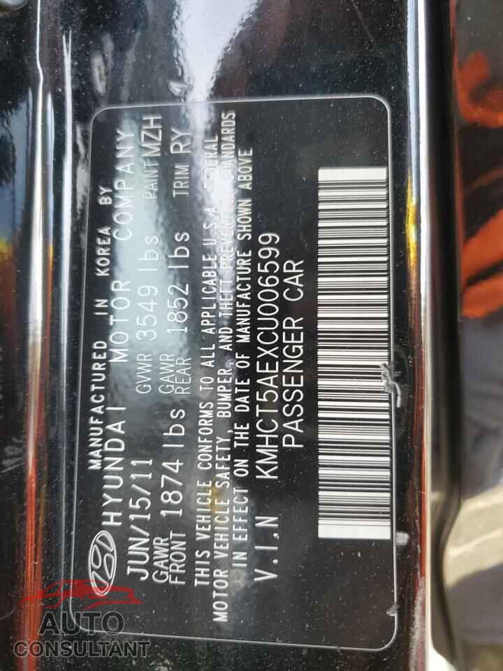 HYUNDAI ACCENT 2012 - KMHCT5AEXCU006599