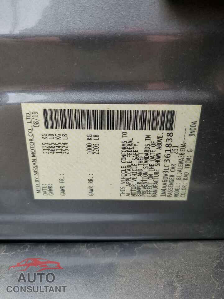 NISSAN MAXIMA 2020 - 1N4AA6DV3LC361838