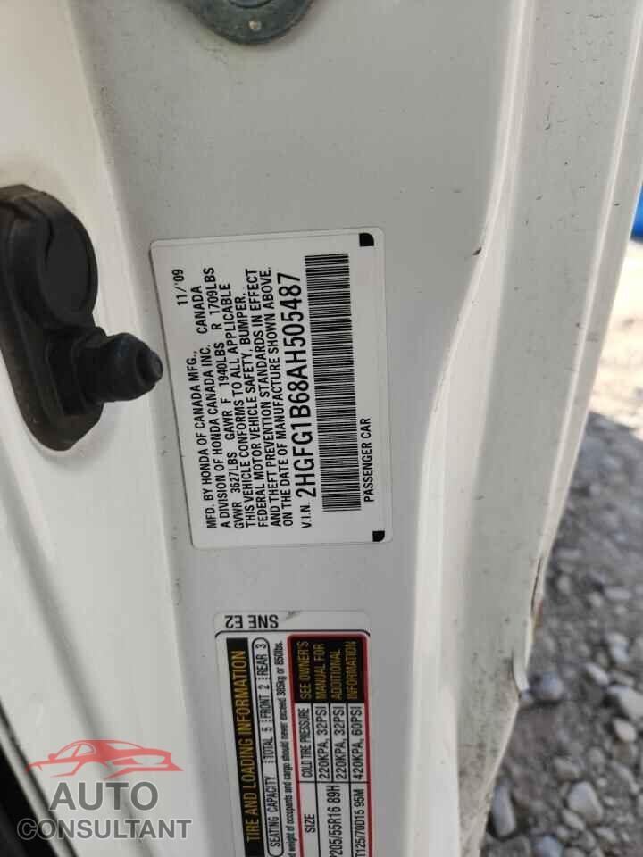 HONDA CIVIC 2010 - 2HGFG1B68AH505487
