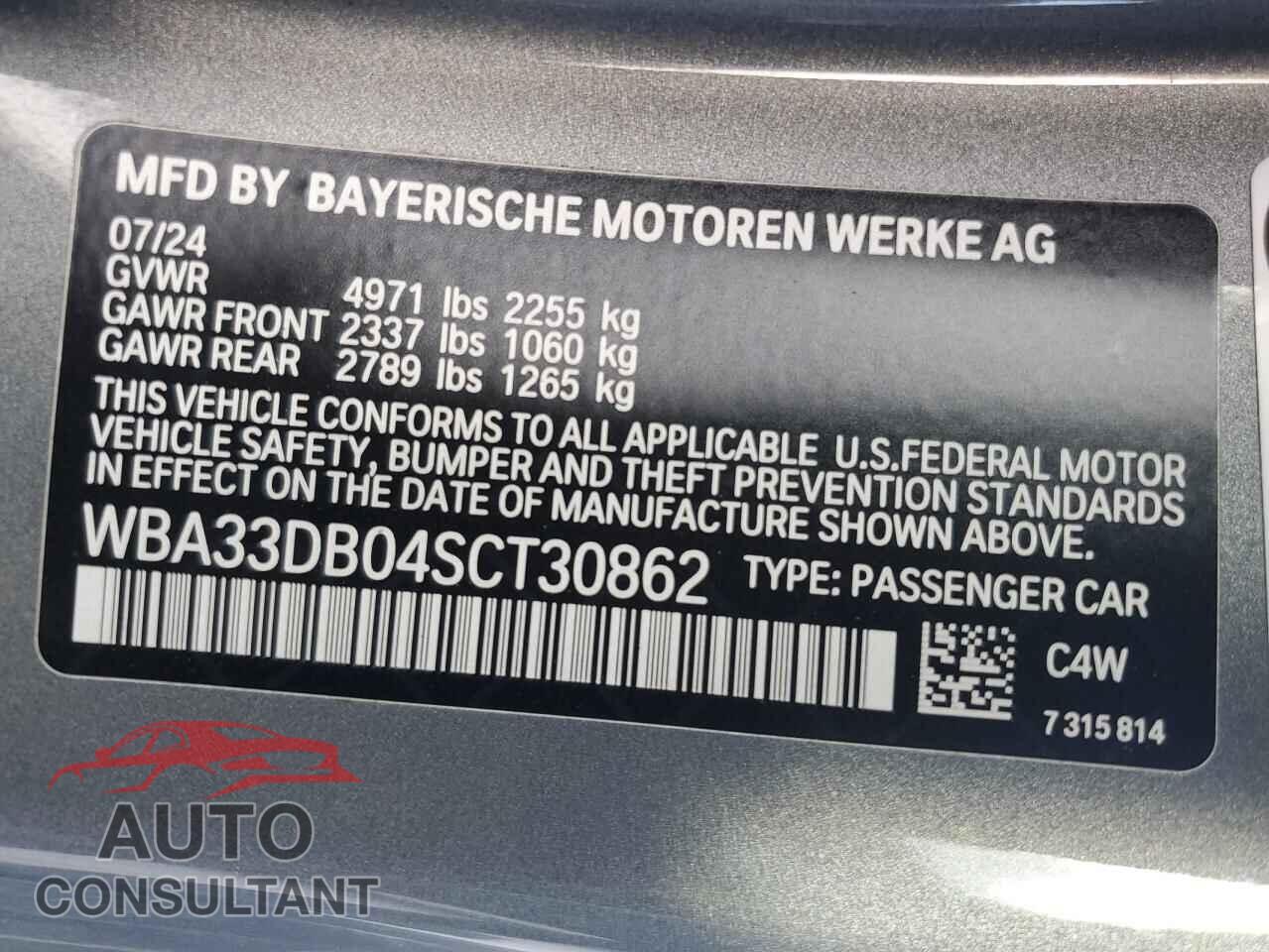 BMW 4 SERIES 2025 - WBA33DB04SCT30862