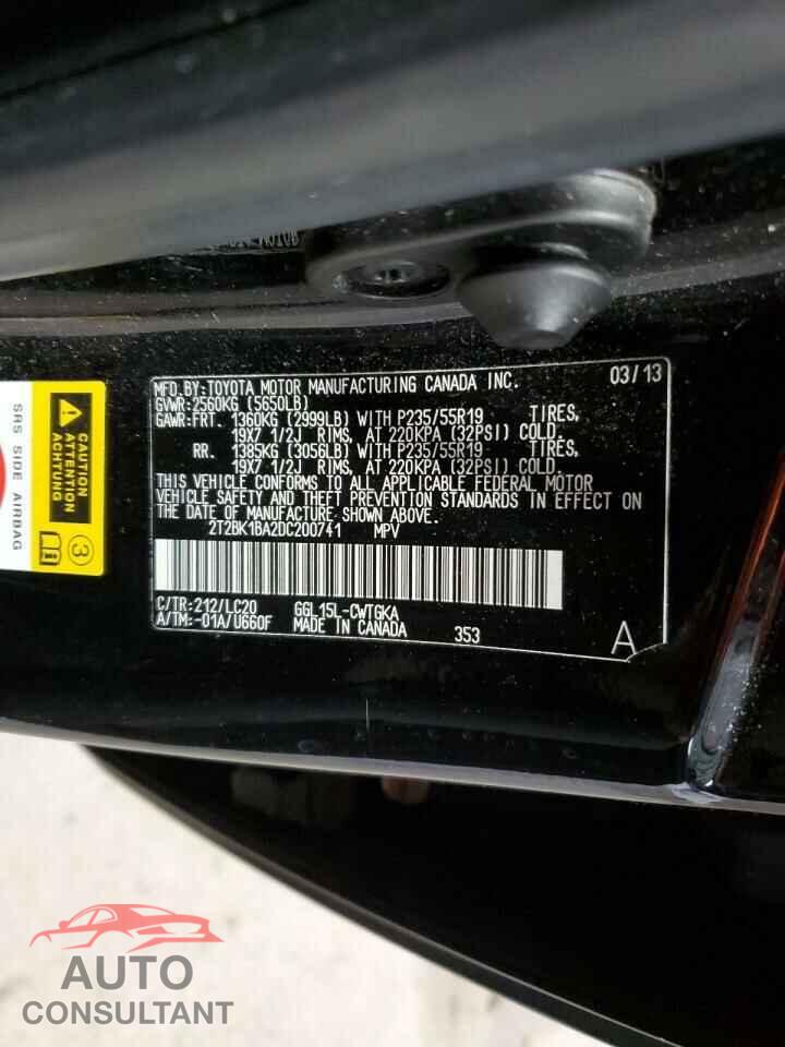 LEXUS RX350 2013 - 2T2BK1BA2DC200741