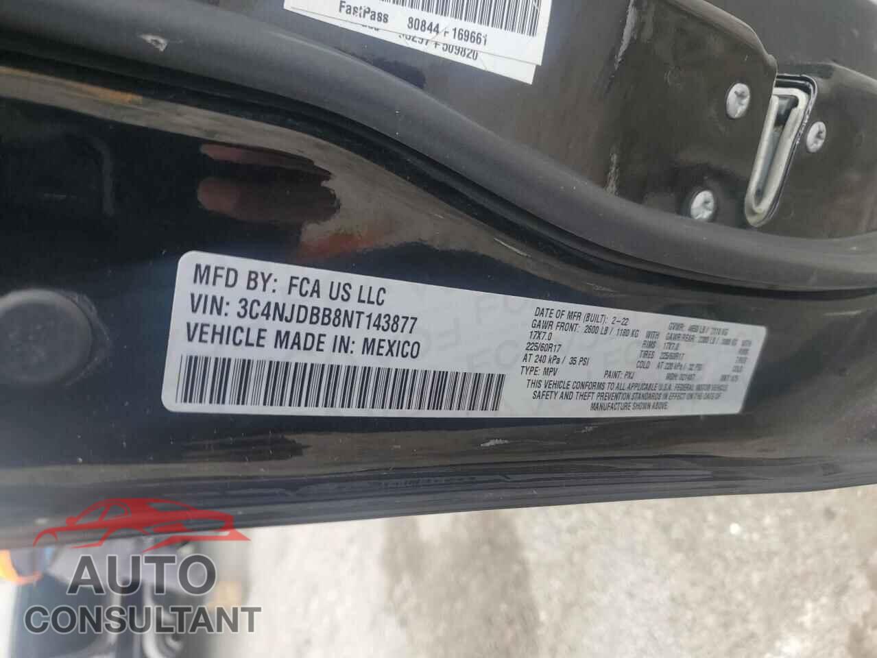 JEEP COMPASS 2022 - 3C4NJDBB8NT143877