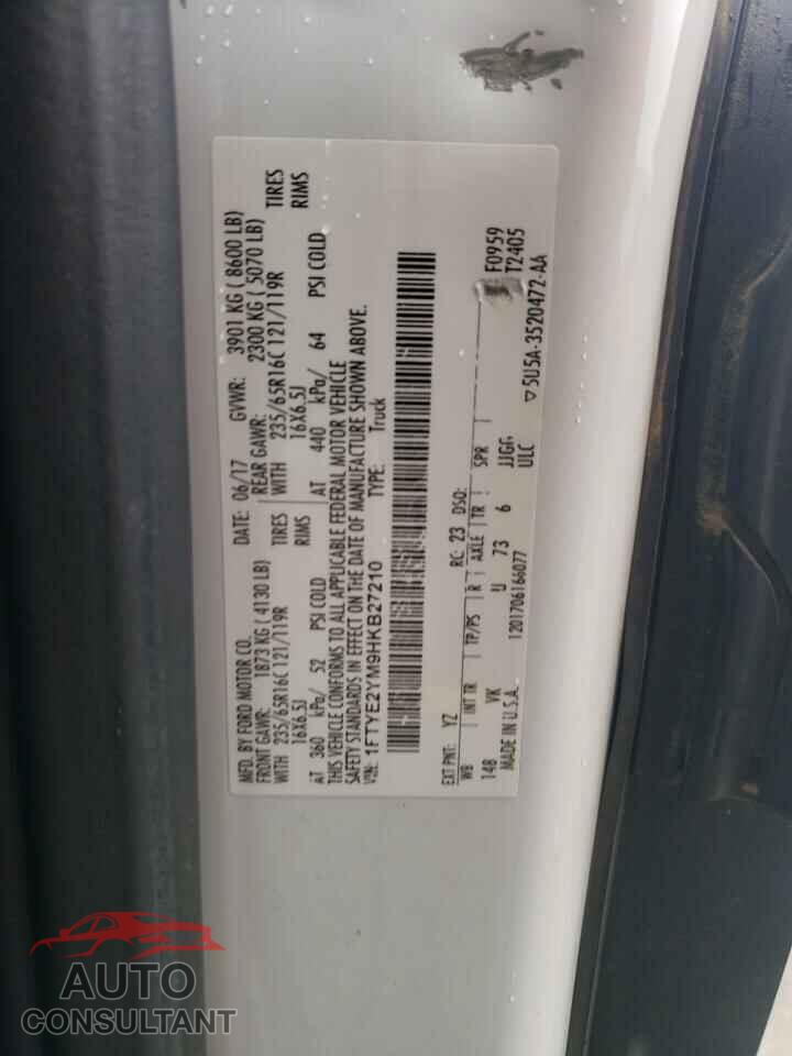 FORD TRANSIT 2017 - 1FTYE2YM9HKB27210