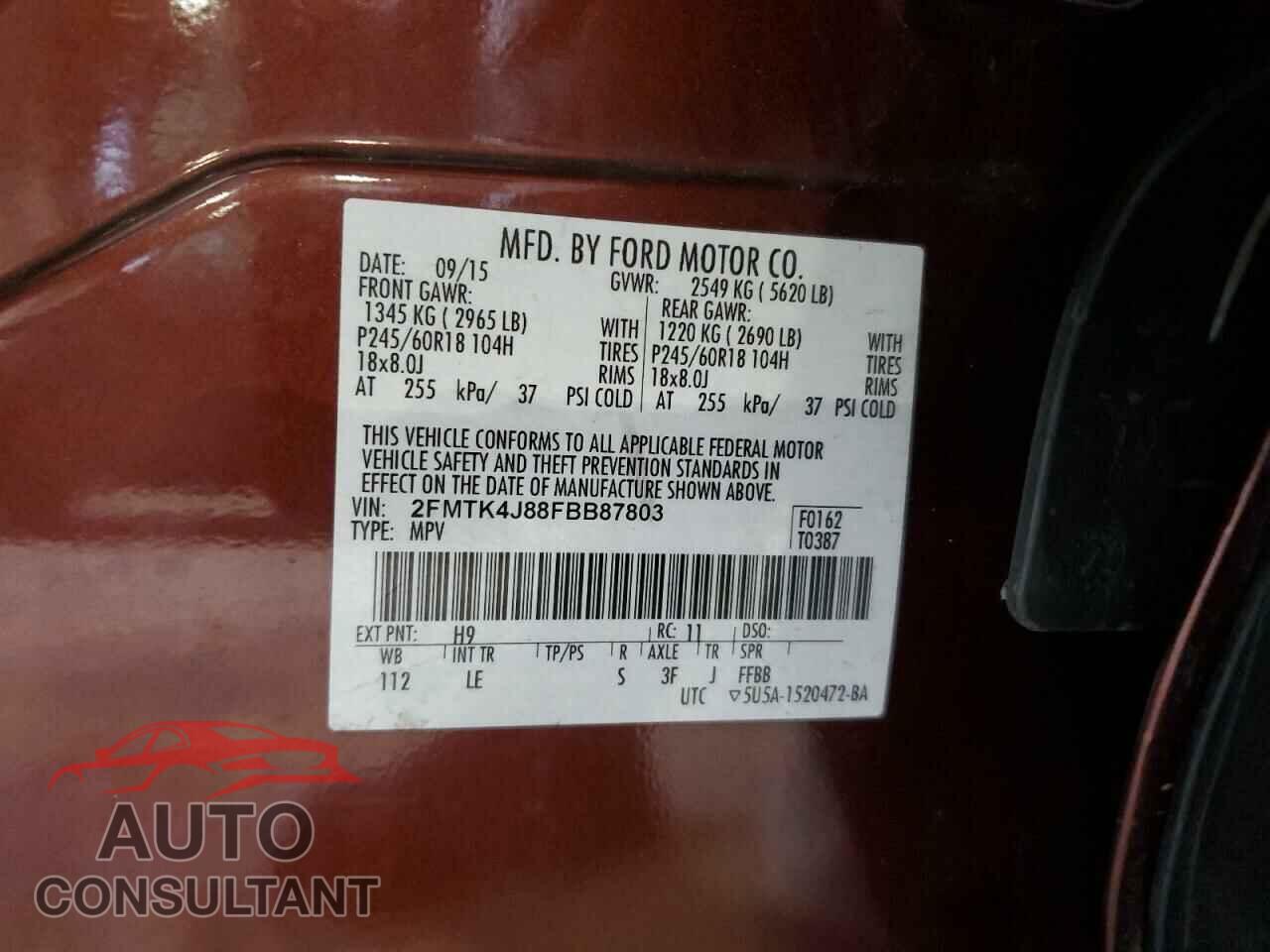 FORD EDGE 2015 - 2FMTK4J88FBB87803