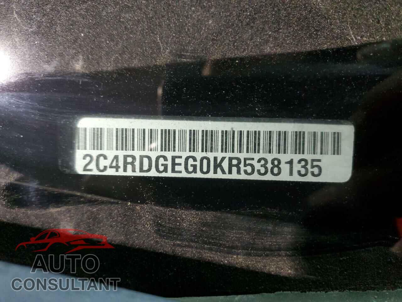 DODGE CARAVAN 2019 - 2C4RDGEG0KR538135