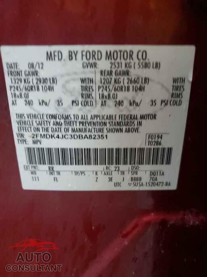 FORD EDGE 2013 - 2FMDK4JC3DBA82351