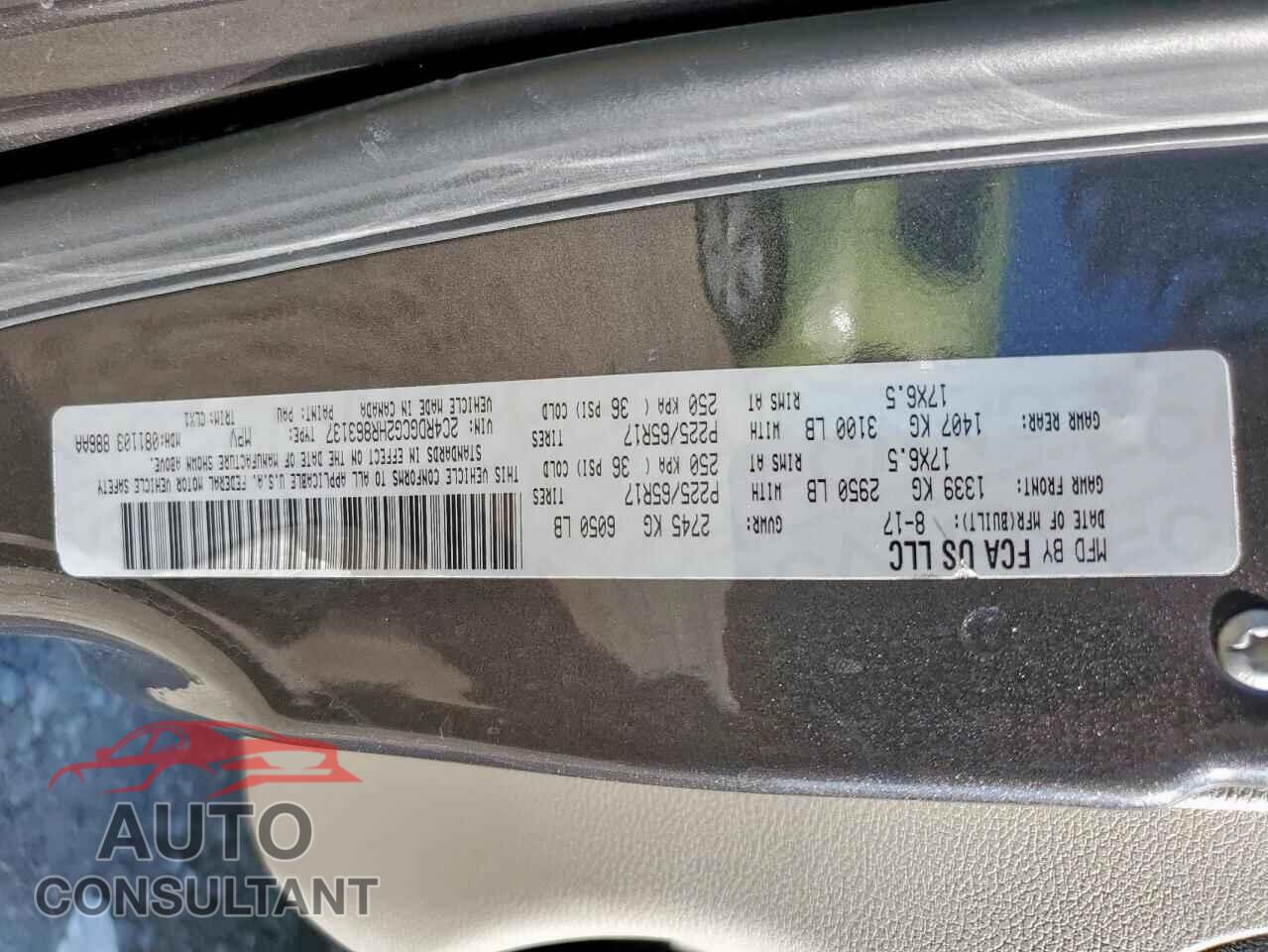 DODGE CARAVAN 2017 - 2C4RDGCG2HR863137