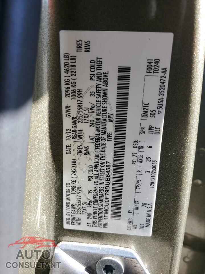 FORD ESCAPE 2013 - 1FMCU0F79DUB64587