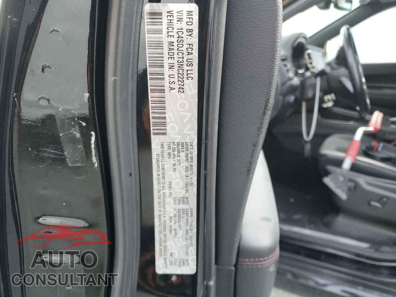 DODGE DURANGO 2022 - 1C4SDJCT3NC222742