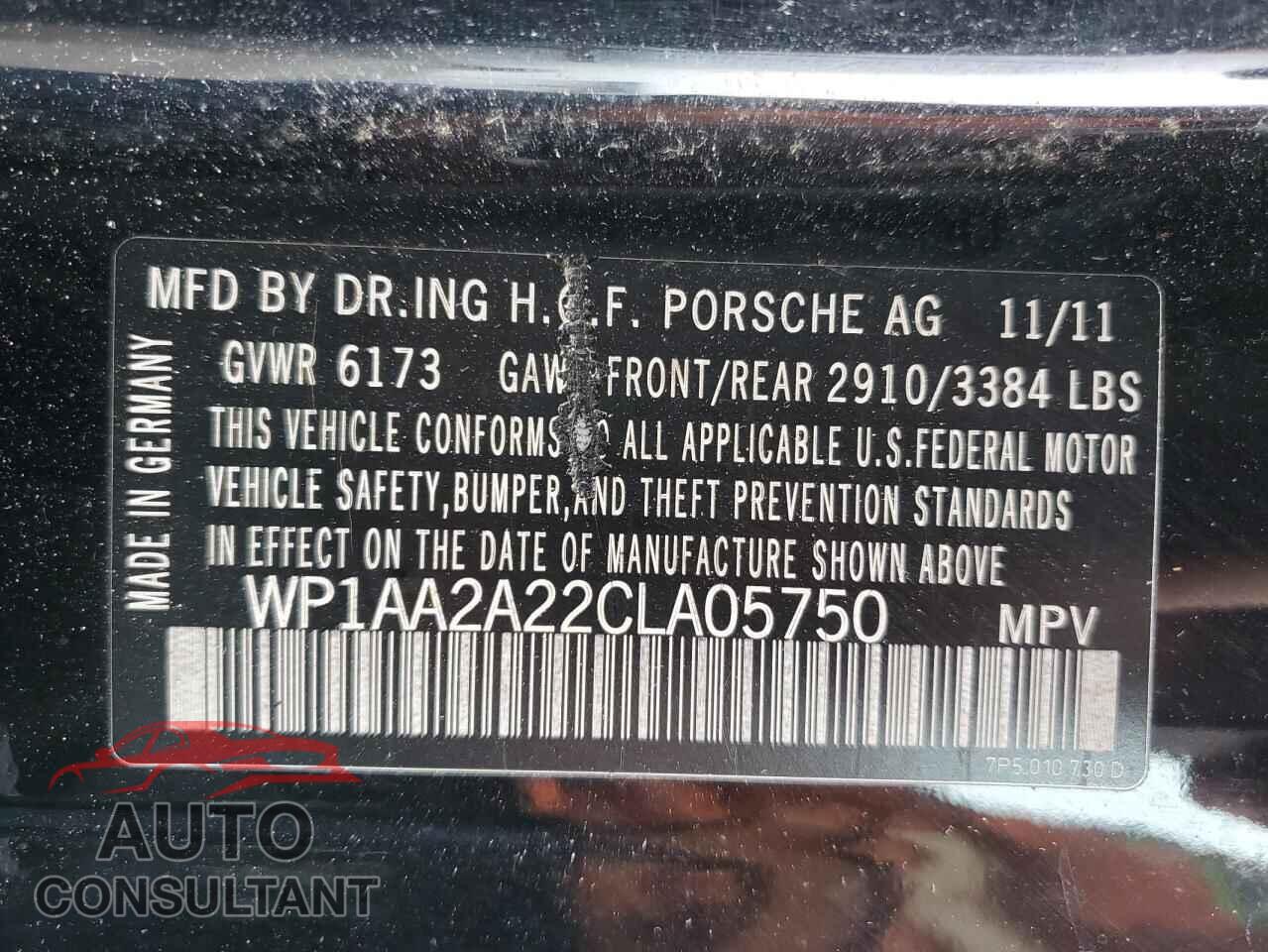 PORSCHE CAYENNE 2012 - WP1AA2A22CLA05750