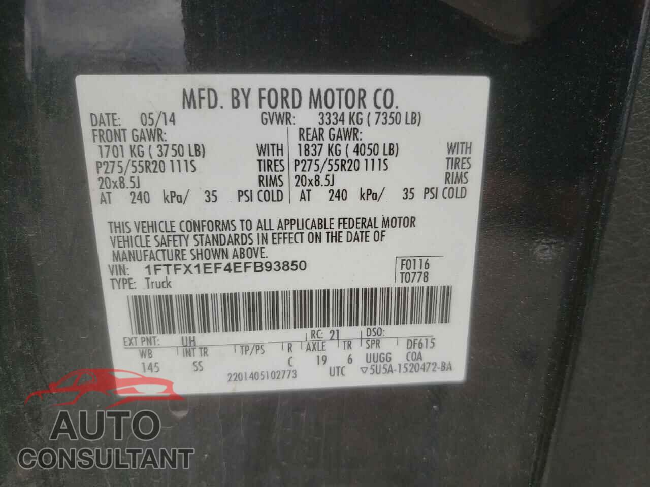 FORD F-150 2014 - 1FTFX1EF4EFB93850