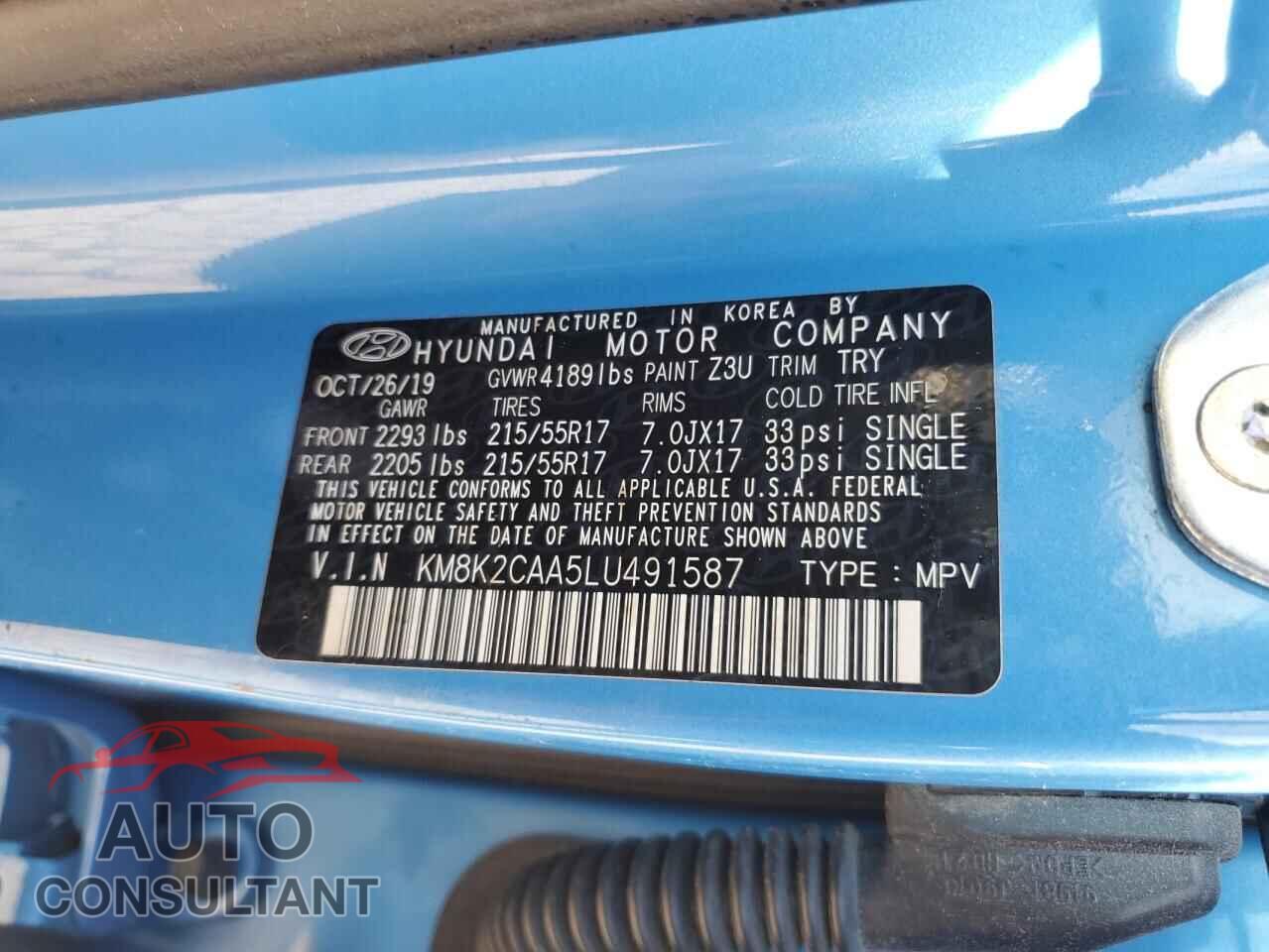 HYUNDAI KONA 2020 - KM8K2CAA5LU491587