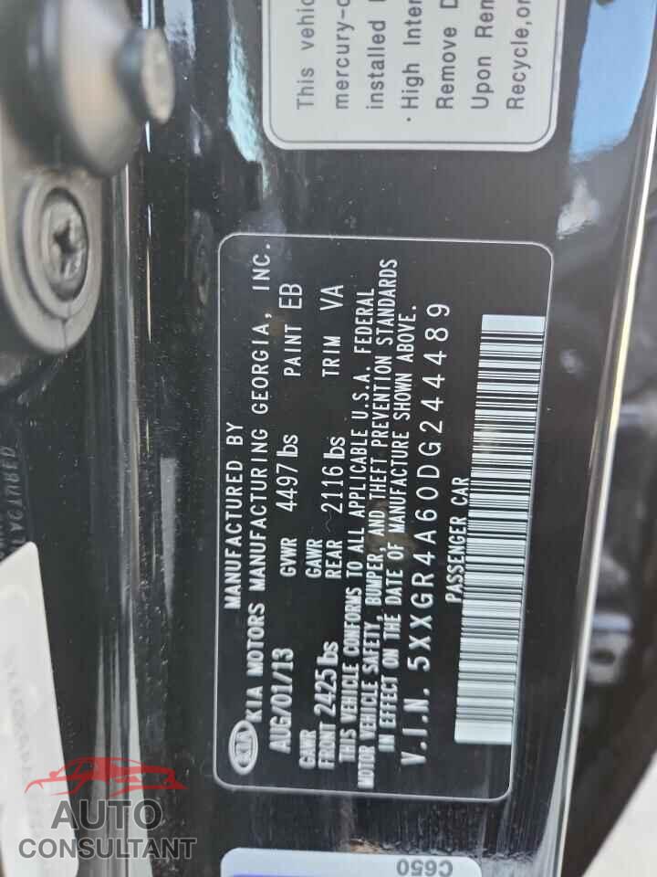 KIA OPTIMA 2013 - 5XXGR4A60DG244489