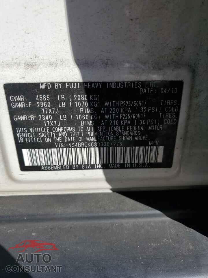 SUBARU OUTBACK 2013 - 4S4BRCKC8D3307276