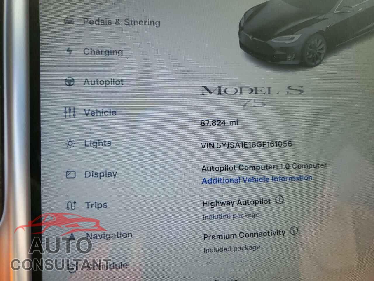 TESLA MODEL S 2016 - 5YJSA1E16GF161056