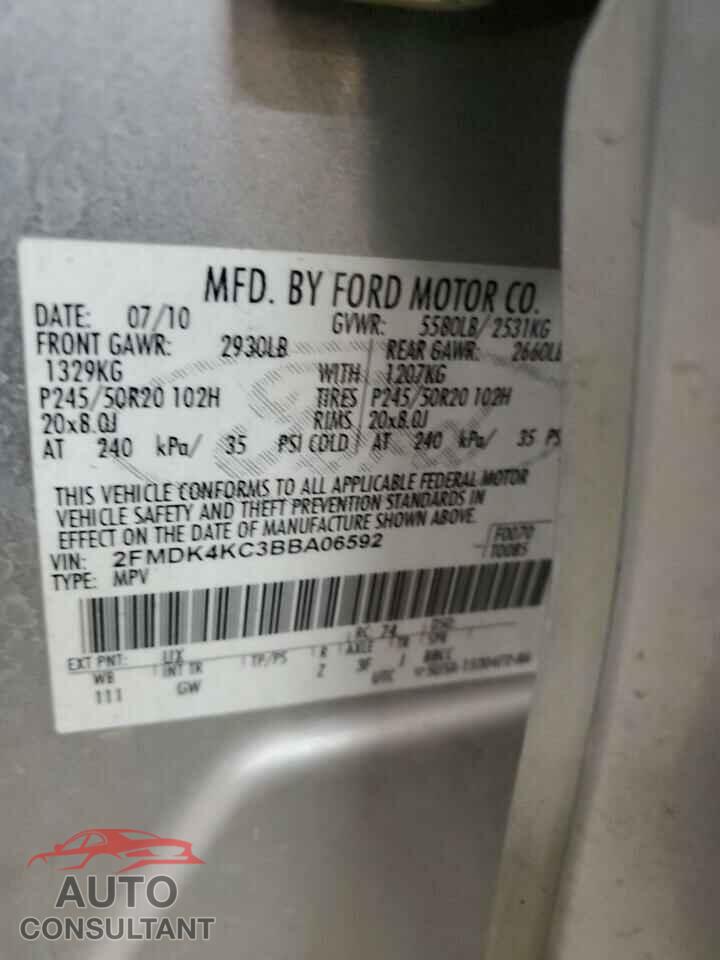 FORD EDGE 2011 - 2FMDK4KC3BBA06592