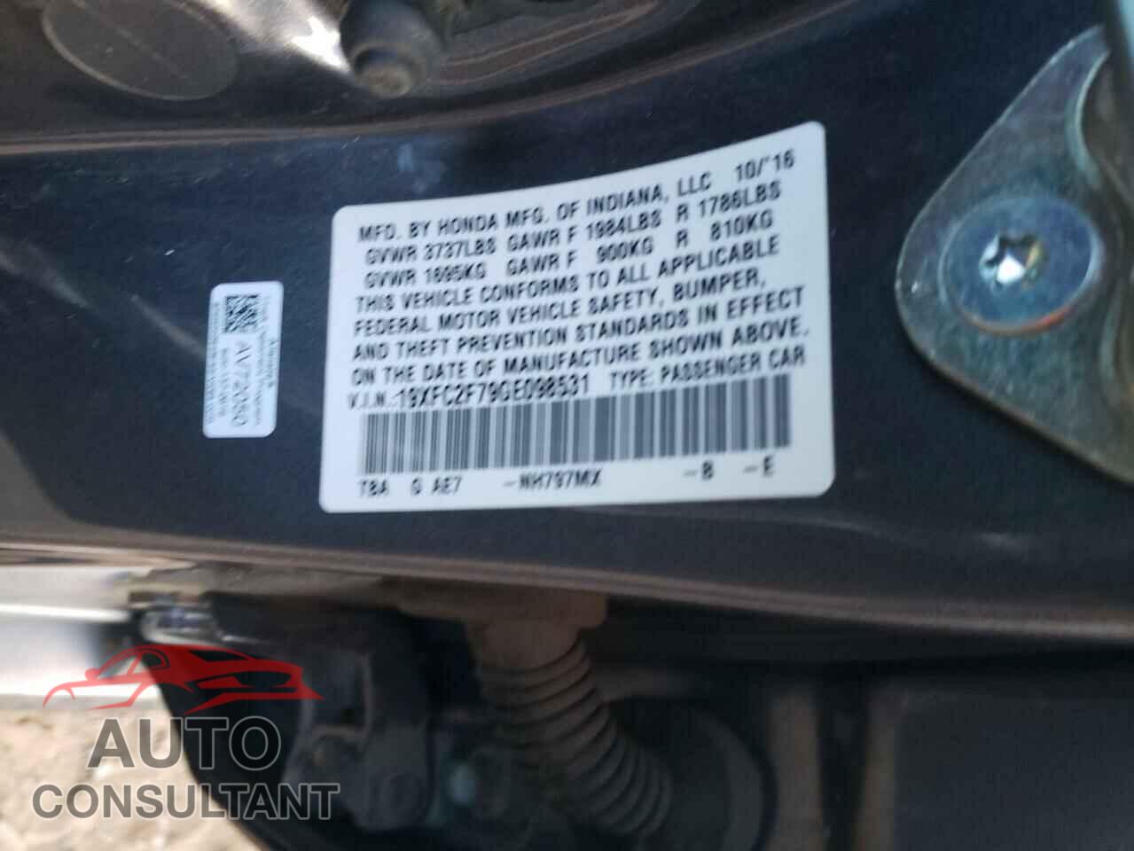 HONDA CIVIC 2016 - 19XFC2F79GE098531