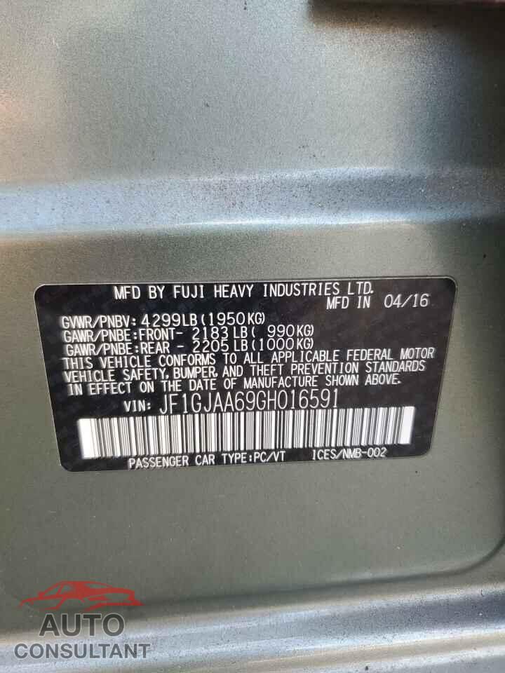SUBARU IMPREZA 2016 - JF1GJAA69GH016591