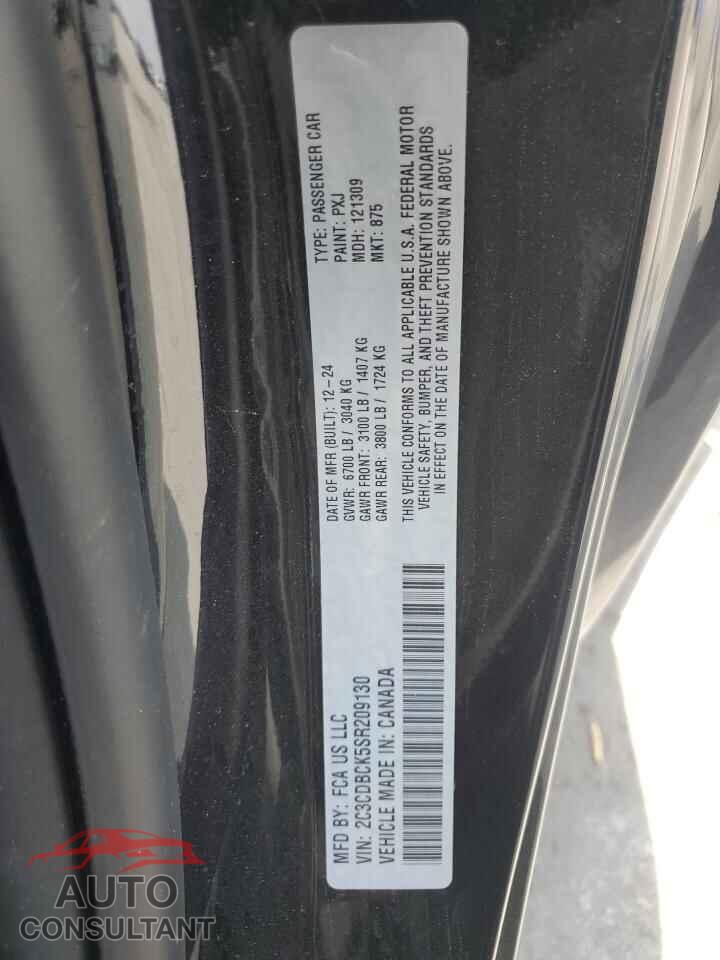 DODGE CHARGER DA 2025 - 2C3CDBCK5SR209130