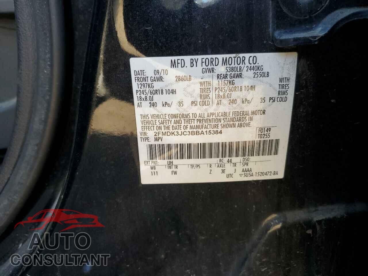 FORD EDGE 2011 - 2FMDK3JC3BBA15384